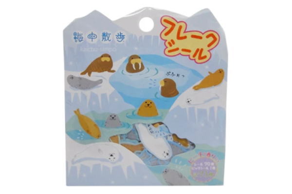 樂天商城 - 【全品　送料無料！】　オリジナル　フレークシールカイジュウ　海中散歩　海　魚　生き物　シール　ステッカー　文房具　学校　雑貨　グッズ　かわいい