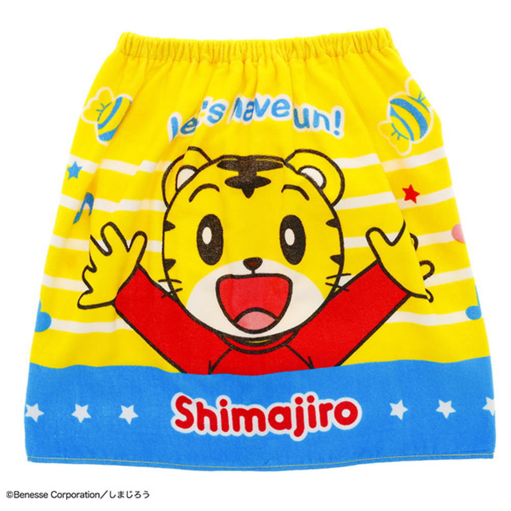 樂天商城 - 【全品　送料無料！】　しまじろう　50丈巻きタオルわくわくサマー　アニメ　バスタオル　ラップタオル　スナップ付き　ボタン付き　お風呂　プール　海　子供　キッズ　雑貨　グッズ　かわいい