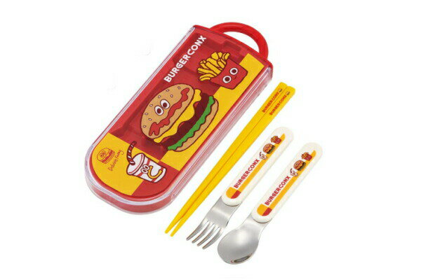 【全品　送料無料！】　日本製　オリジナル　抗菌食洗機対応スライド式トリオセットフレンズ　バーガー..