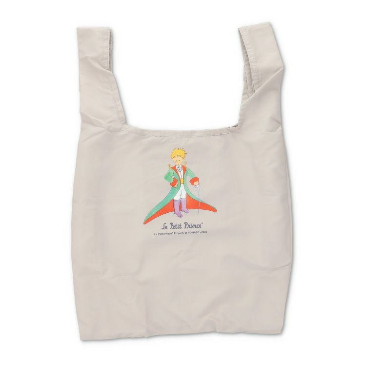樂天商城 - 【全品　送料無料！】　星の王子さま　ポケッタブルエコバッググレー　絵本　かばん　カバン　鞄　袋　収納　ショッピング　買い物　お出かけ　アウトドア　雑貨　グッズ　かわいい