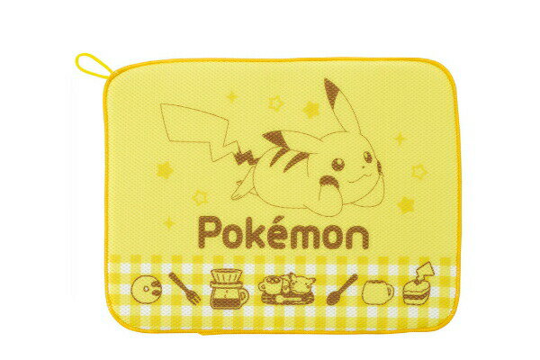 樂天商城 - 【全品　送料無料！】　ポケットモンスター　水切りマットハッピーカフェ　ピカチュウ　ポケモン　ゲーム　アニメ　映画　マット　吸水　シート　キッチン　水回り　雑貨　グッズ　かわいい