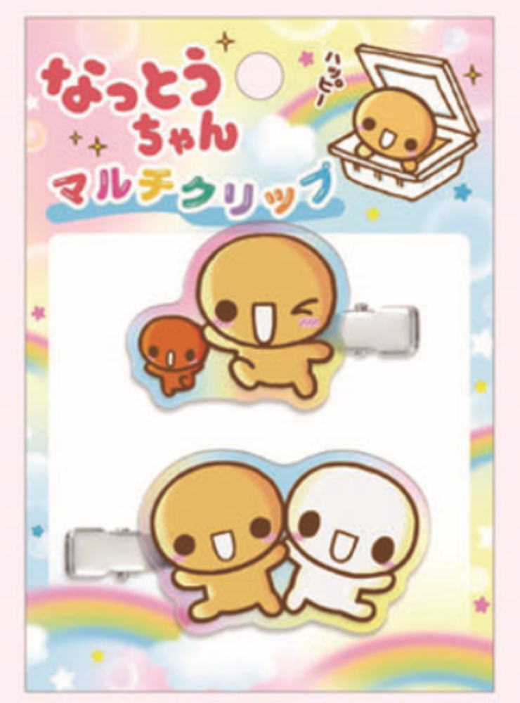 【全品　送料無料！】　オリジナル　アクリルマルチクリップなっとうちゃん　平成メモリー　クリップ　ピン　留め　髪の毛　ヘアアイテム　ヘアアクセサリー　文房具　子供　キッズ　雑貨　グッズ　かわいいのサムネイル