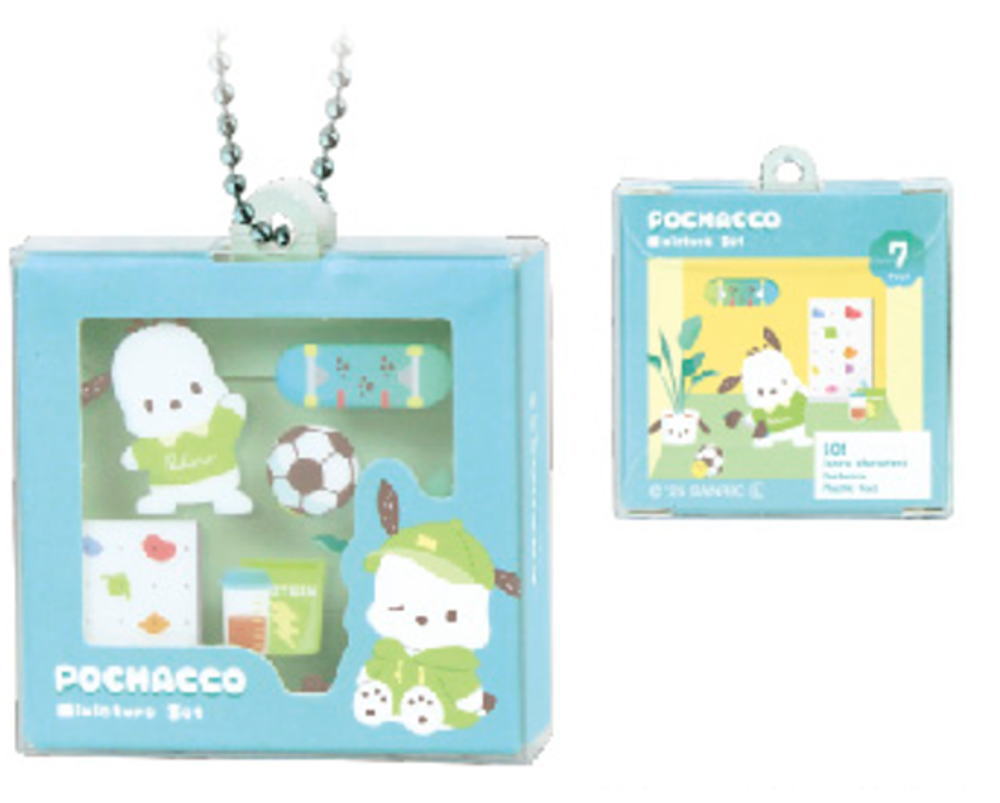 【全品　送料無料！】　サンリオキャラクターズ　パッケージ風ミニチュアキーホルダーポチャッコ　キーホルダー　キーリング　チャーム　鍵　雑貨　グッズ　かわいい