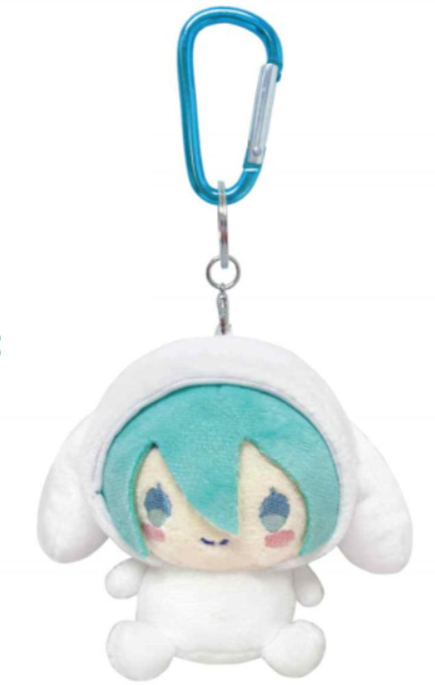【全品 送料無料!】【初音ミク×シナモロール】カラビナ付きマスコット【きぐるみ】【サンリオキャラクターズ】【コラボ】【キーホルダー】【キーリング】【チャーム】【人形】【ドール】【ぬいぐるみ】【雑貨】【グッズ】【かわいい】