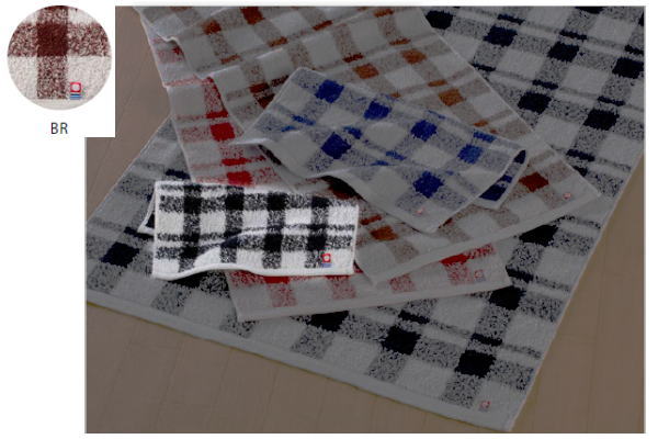 【全品 送料無料！】 日本製 オリジナル プチタオルブラウン 茶色 ファミーユチェック 今治 タオル たおる ハンドタオル ハンカチ ミニタオル 雑貨 グッズ かわいい