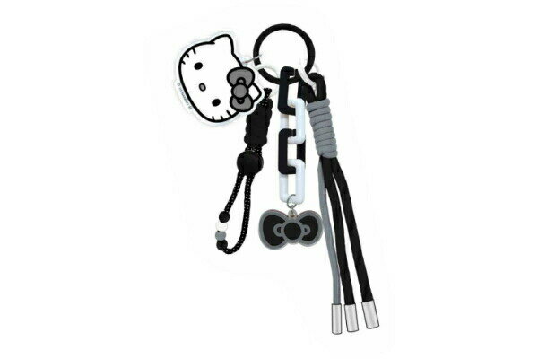 【全品　送料無料！】　サンリオキャラクターズ　ストラップチャームモノクロ　ハローキティ　キーホルダー　キーリング　チャーム　紐　鍵　雑貨　グッズ　かわいいのサムネイル