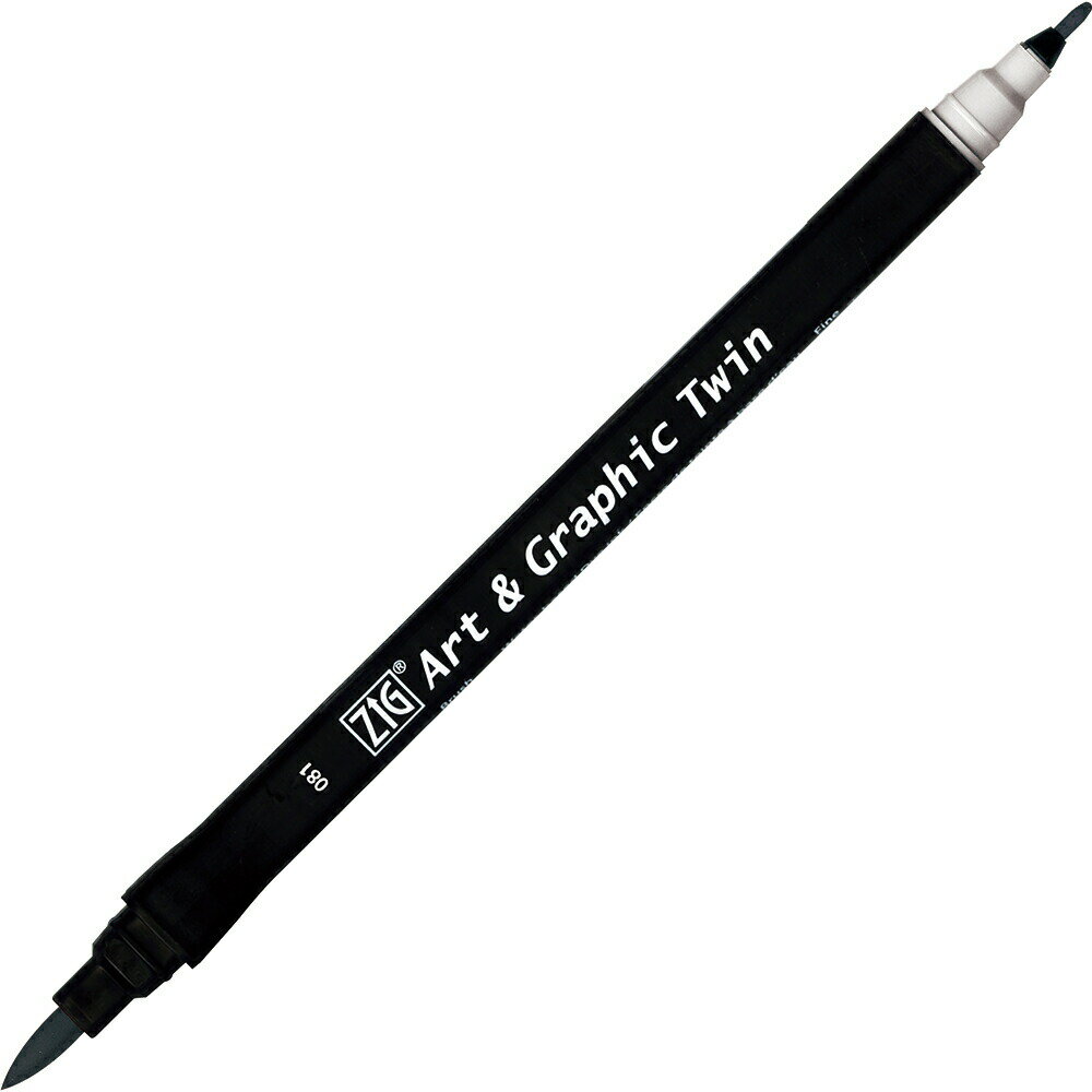樂天商城 - 【全品　送料無料！】　セット商品　3個入り　 呉竹 ZIG Art & Graphic Twin DAWN GRAY　水性カラー筆ペンマーカー　サインペン　筆記用具　筆記具　文房具　学校　勉強　雑貨　グッズ