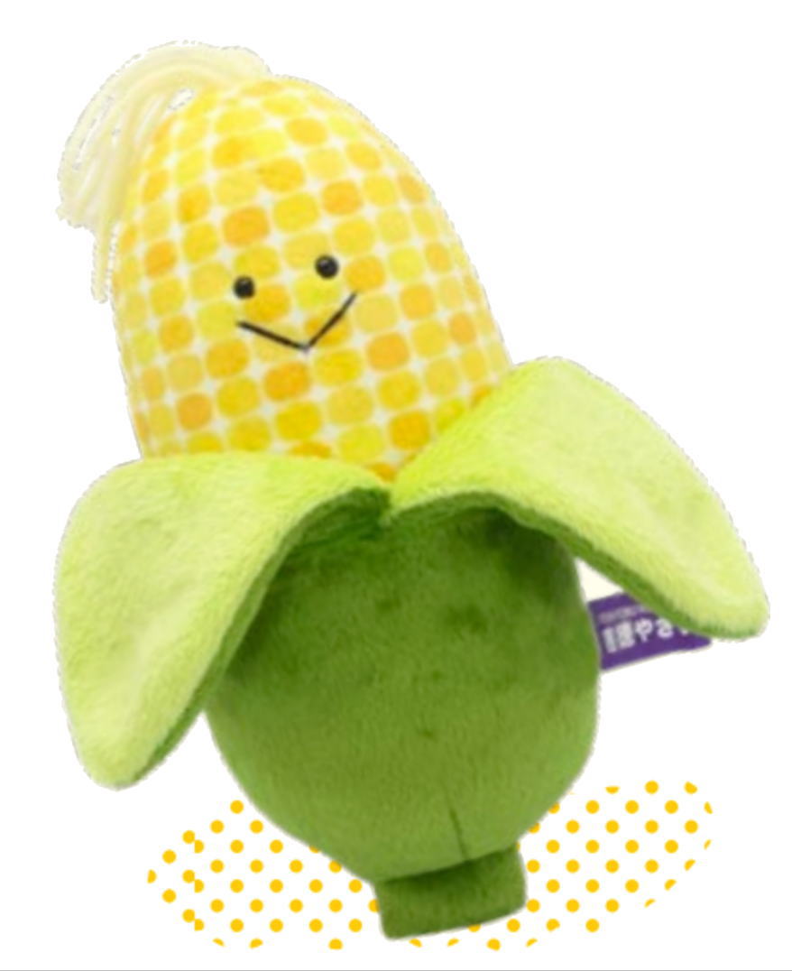【全品　送料無料！】　オリジナル　ぬいぐるみスイートコーン　とうもろこし　野菜　人形　マスコット　ドール　おもちゃ　インテリア　子供　キッズ　雑貨　グッズ　かわいい