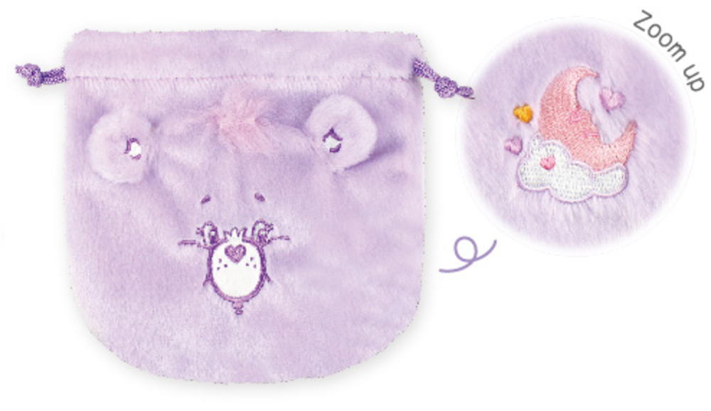 【全品 送料無料！】 ケアベア CAREBEARS ぬいぐるみ巾着スウィートドリームベア パープル 紫 クマ 動物 アニマル アメキャラ ポーチ ケース 小物入れ 袋 きんちゃく 収納 雑貨 グッズ かわいい