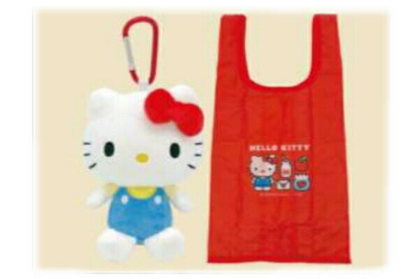 【全品　送料無料！】　サンリオキャラクターズ　ぬいぐるみエコバッグスタンダード　ハローキティ　カバン　かばん　鞄　袋　収納　買い物　ショッピング　アウトドア　お出かけ　雑貨　グッズ　かわいいのサムネイル