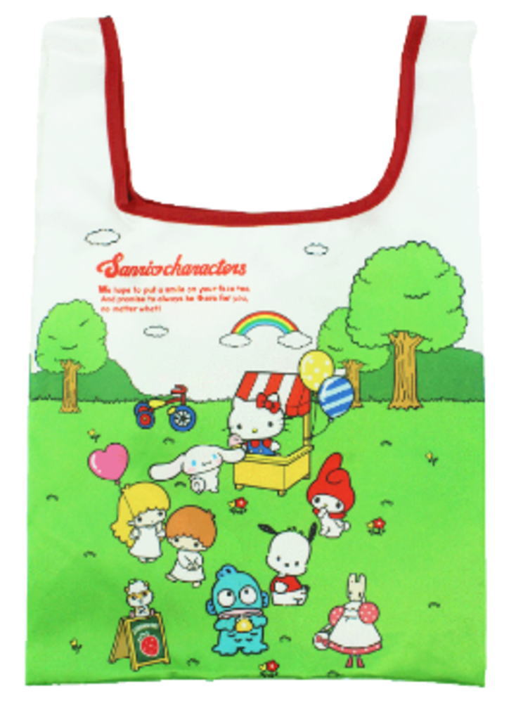 Rakuten - 【全品　送料無料！】　サンリオキャラクターズ　収納袋付きミニエコバッグ05　ハローキティ　復刻版デザイン　ポーチ　かばん　カバン　鞄　袋　収納　買い物　ショッピング　お出かけ　アウトドア　雑貨　グッズ　かわいい