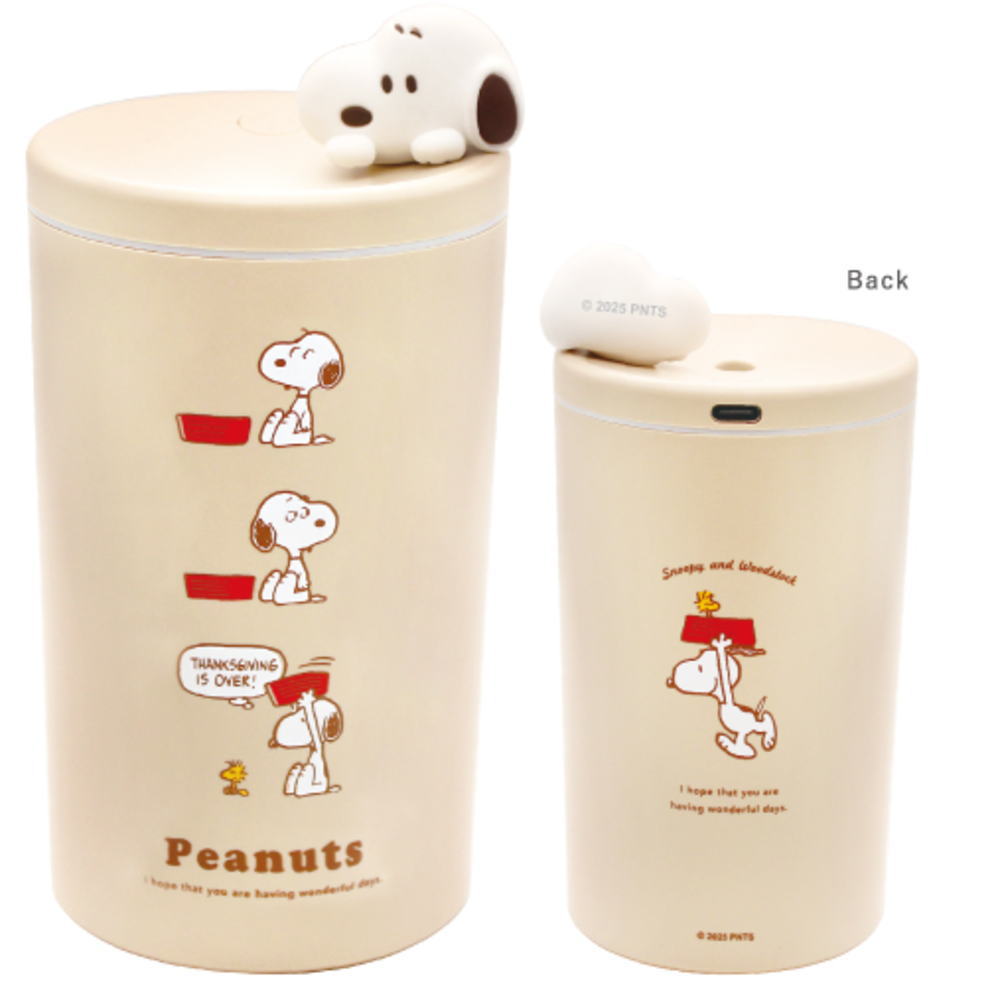 【全品 送料無料！】 スヌーピー SNOOPY マスコット付きスリム加湿器ブラウン 茶 ピーナッツ ウッドストック すぬーぴー アニメ キャラクター 置物 インテリア 乾燥対策 加湿 雑貨 グッズ かわいい TE