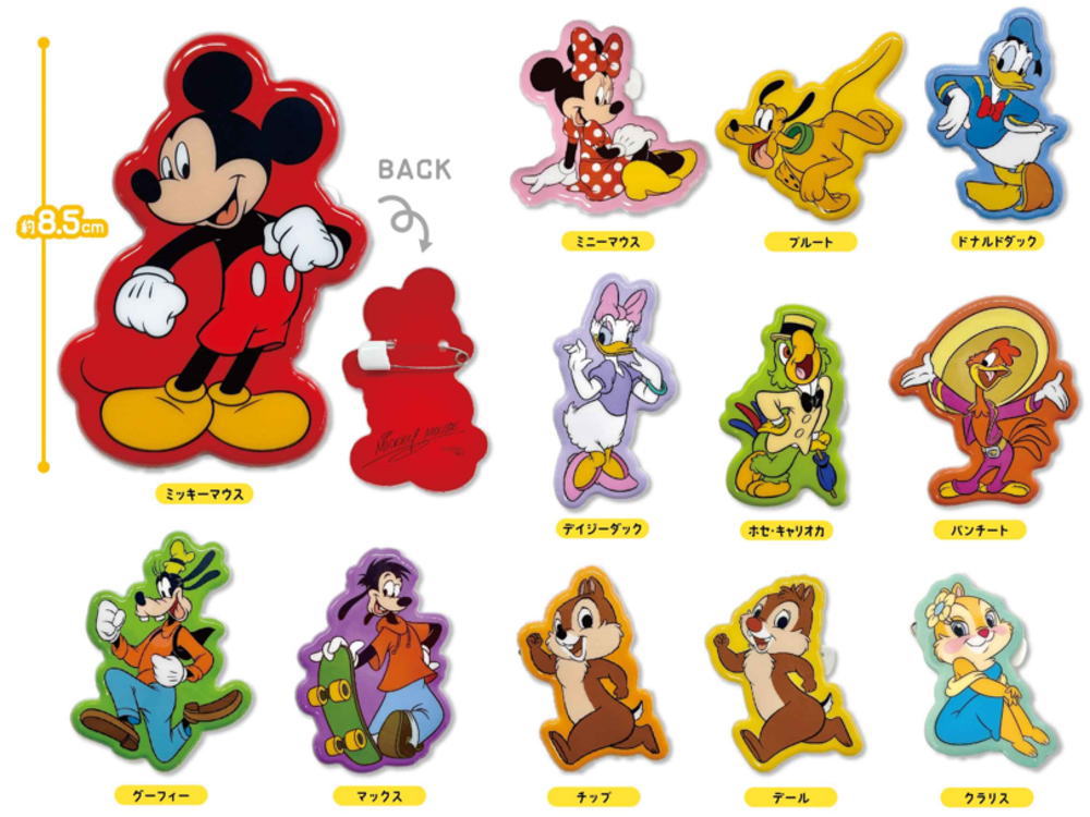 樂天商城 - 【全品　送料無料！】　12個セット　セット　セット商品　ディズニーキャラクター　ダイカットバッジミッキーマウス　ミニーマウス　アニメ　映画　バッチ　バッジ　コレクション　雑貨　グッズ　かわいい　TE