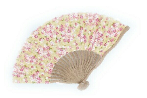 樂天商城 - 【全品　送料無料！】　Ripple　リップル　波骨布扇子21cm　キナリ　小桜　花柄　フラワー　せんす　うちわ　踊り　日本舞踊　祭り　夏　涼しい　レディース　女性　雑貨　グッズ　かわいい