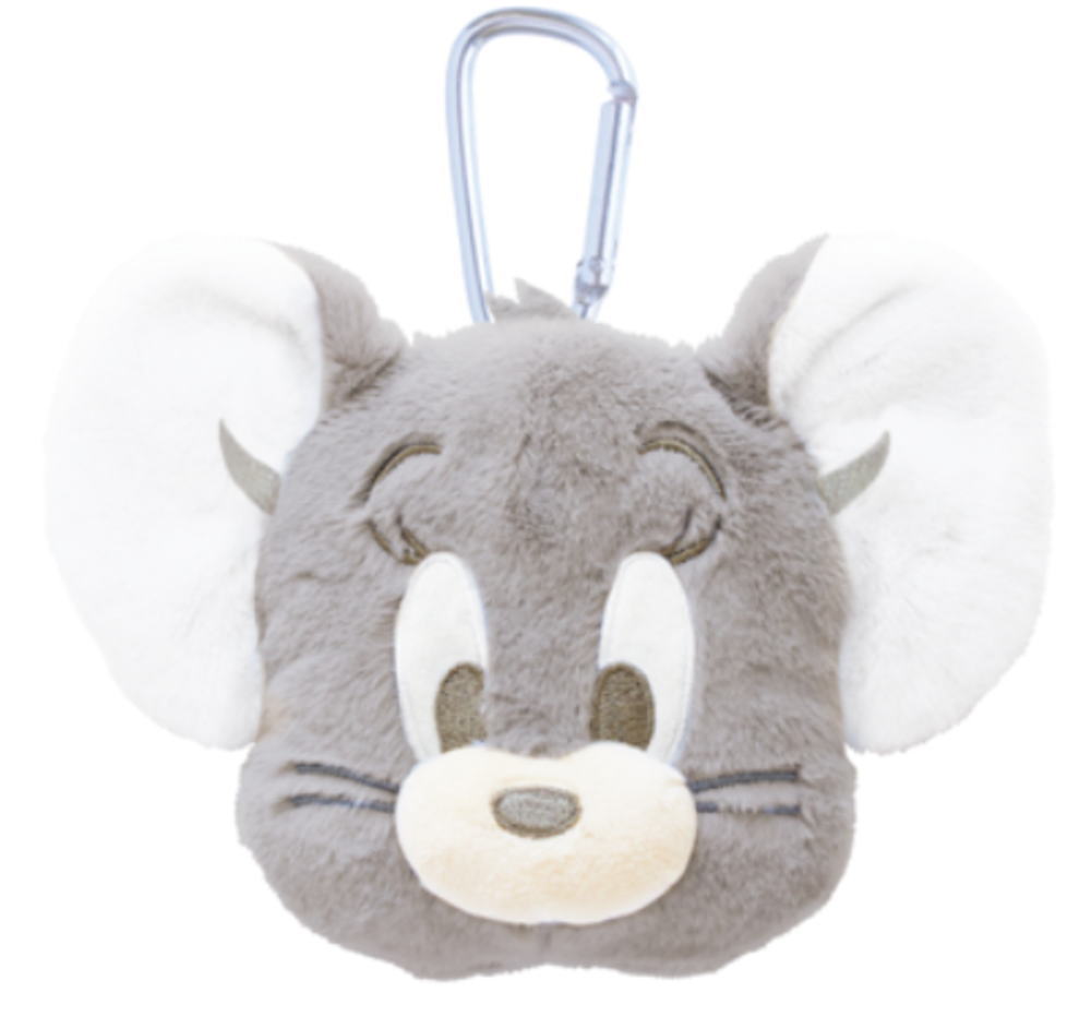 [전품 무료 배송!] 톰과 제리 Tom and Jerry 카라비나 봉제 인형 지퍼 마스코트 더스티 컬러 TF 태피 애니메이션 파우치 케이스 액세서리 이어폰 넣어 수납 외출 야외 잡화 구