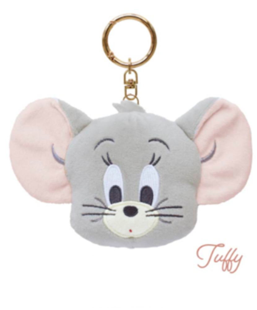 【全品　送料無料！】　トムとジェリー　Tom and Jerry　カラビナ付きぬいぐるみファスナーマスコットおすましフェイス　TF　タフィー　アニメ　ポーチ　ケース　小物入れ　イヤホン入れ　収納　お出かけ　アウトドア　雑貨　グ