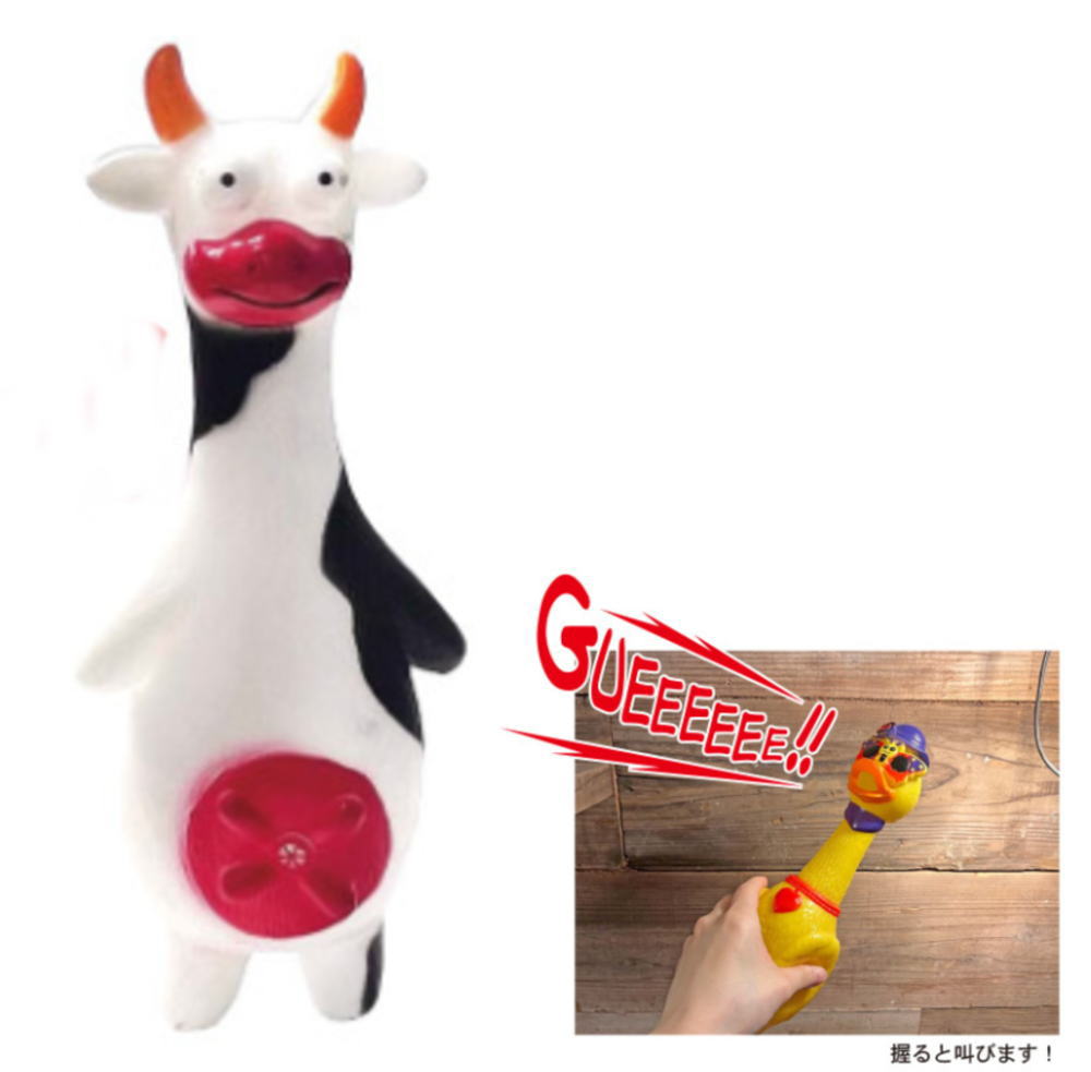 【全品　送料無料！】　アメリカン雑貨　ファニートイCOW　牛　シャウティングチキン　びっくりチキン　USA　アメキャラ　人形　ドール　おもちゃ　子供　キッズ　雑貨　グッズ　かわいい