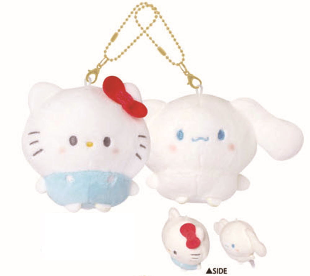 Cinnamoroll - 【全品　送料無料！】　サンリオキャラクターズ　ニコぬいキーホルダーハローキティ×シナモロール　まるもっち　ぬいぐるみ　マスコット　人形　ドール　キーホルダー　キーリング　ニコイチ　お揃い　ペア　友達　雑貨　グッズ　かわいい