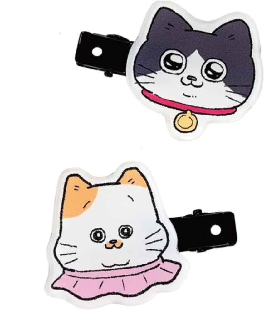 【全品　送料無料！】　日本製　ねこに転生したおじさん　アクリル前髪クリップアニメ　漫画　ヘアピン..