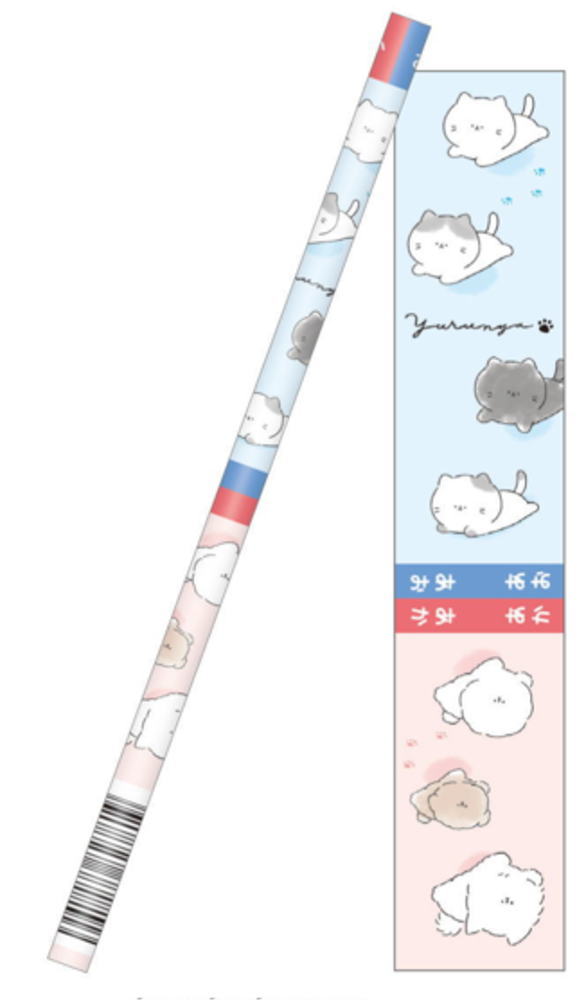 樂天商城 - 【全品　送料無料！】　20本セット　セット　セット商品　日本製　オリジナル　マット軸赤青鉛筆yurunya×yuruwan　犬　ねこ　動物　アニマル　えんぴつ　ペンシル　筆記用具　文房具　学校　勉強　雑貨　グッズ　かわ