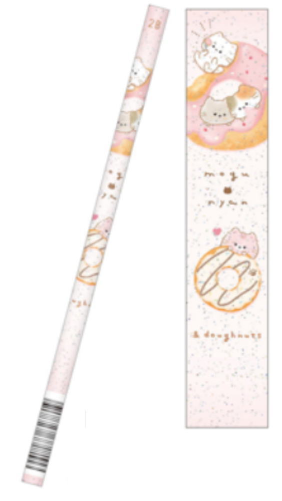 樂天商城 - 【全品　送料無料！】　20本セット　セット　セット商品　日本製　オリジナル　ラメ入り鉛筆2B　ドーナツ　もぐにゃん　ねこ　動物　アニマル　えんぴつ　ペンシル　筆記用具　文房具　学校　勉強　雑貨　グッズ　かわいい