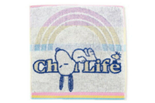 樂天商城 - 【全品　送料無料！】　スヌーピー　SNOOPY　ミニタオルレインボー　チルライフ　ピーナッツ　ウッドストック　すぬーぴー　たおる　ハンドタオル　ハンカチ　海　プール　子供　キッズ　雑貨　グッズ　かわいい
