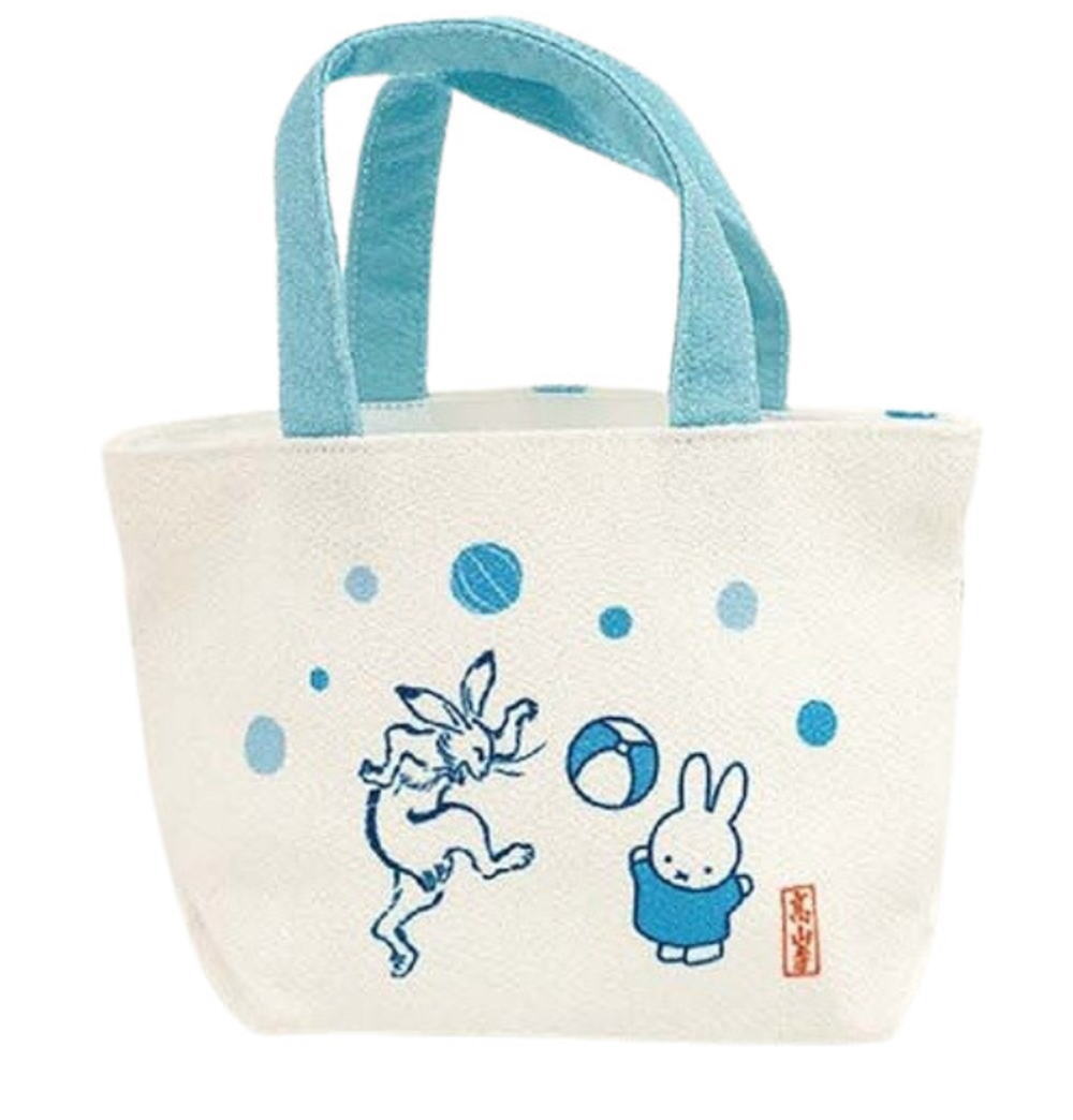 樂天商城 - 【全品　送料無料！】　【日本製】　miffy×鳥獣戯画　ミニトートバッグB　ミッフィー　コラボ　かばん　カバン　鞄　収納　お出かけ　アウトドア　雑貨　グッズ　かわいい