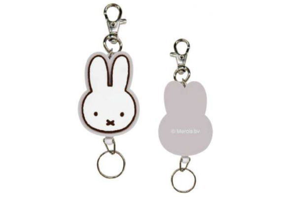 【全品　送料無料！】　miffy　ミッフィー　ラバーリールキーホルダーフェイス　ウサギ　 ミッフィー ...