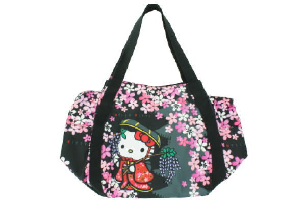 樂天商城 - 【全品　送料無料！】　サンリオキャラクターズ　和柄シリーズ　プリントバルーンバッグさくらん　ハローキティ　キティちゃん　キティ　きてぃ　鞄　かばん　カバン　ハンドバッグ　お出かけ　アウトドア　雑貨　グッズ　かわいい