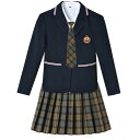 学校制服 JK制服 コスプレ コスチューム JK 女子高生 女子中学生 制服 プリーツスカート ミニスカート 衣装 イベント 学園祭 ハロウィン ★ ジャケット、シャツ、プリーツスカート、ネクタイ、バッジのチェック柄学校制服セット M サイズ ★ フリーダム セール sale 2