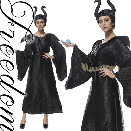 コスプレ セクシー 制服 衣装 パーティー イベント ハロウィン マレフィセント 魔女 眠れる森の美女 ドレス ディズニー コスプレ コスチューム キャラ 衣装 仮装 ディズニーランド ★ ダークディズニーキャラ！マレフィセント風コスチューム ★ フリーダム セール saleのサムネイル