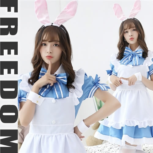 メイド アイドル うさ耳 バニーガール コスプレ ステージ パーティー コスチューム セクシー 制服 衣装 ハロウィン インスタ 撮影 アイドル ★ うさ耳付き...