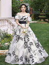 ★XS〜6L★1色★ホワイト ロング丈ドレス ゴージャスドレス ステージ パーティー 結婚式 披露宴 演奏会 発表会 司会 イベント 衣装 インスタ 撮影★上品...