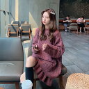 セーター ペプラムカート 普段着 ゆったり おうちファッション お出かけ デート 旅行 大きいサイズ インスタ 撮影★ゆったり、柔らかいニット、背中も可愛いパー...