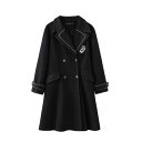 ★L~6L★大きいサイズ あったか ゆったり らくらく ジャケットコート ジャケット ハーフコート アウター OL 通勤 オフィス パーティー 出かけ ★おしゃれ上品感UP!しっかり素材感のワッペン刺繍入り 圧縮ニット ラシャコート L 2L 3L 4L 5L 6L サイズ★フリーダム sale(4)