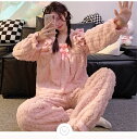 ピンク ブルー ライトベージュ パジャマ 部屋着 寝間着 ルームウェア あったか もこもこ ふわふわ やわらか トップス パンツ インスタ 撮影 アイドル★大き...