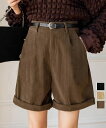 ★S〜XL★3色★ブラック ブラウン ベージュ ショートパンツ カジュアルパンツ ショート丈パンツ 膝上丈パンツ美脚 半ズボン ワイドパンツ細見え 脚長 お出か...