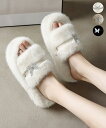 ★22.5cm(35)〜25.0cm(40)★3色★ブラック ベージュ オフホワイト サンダル スリッパ かわいい靴美脚 あったかサンダル 韓国風サンダル イン...