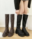 ★22.5cm〜25.0cm★2色★ブラック ブラウン ロング ブーツ ロングブーツ かわいい秋冬靴美脚 あったかブーツ 韓国風ブーツ スエード風 インスタ 撮...