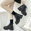 ★22.5cm(35)〜25.0cm(40)★2色★ブラックエナメル ブラックスムース ブーツ ショートブーツ 靴美脚 レースアップ 韓国風シューズ 通勤通学 ...