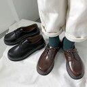 ★22.5cm(35)〜25.0cm(40)★2色★ブラック ブラウン シューズ フォーマルシューズ 厚底シューズ 靴美脚 レースアップ 韓国風シューズ OL通...