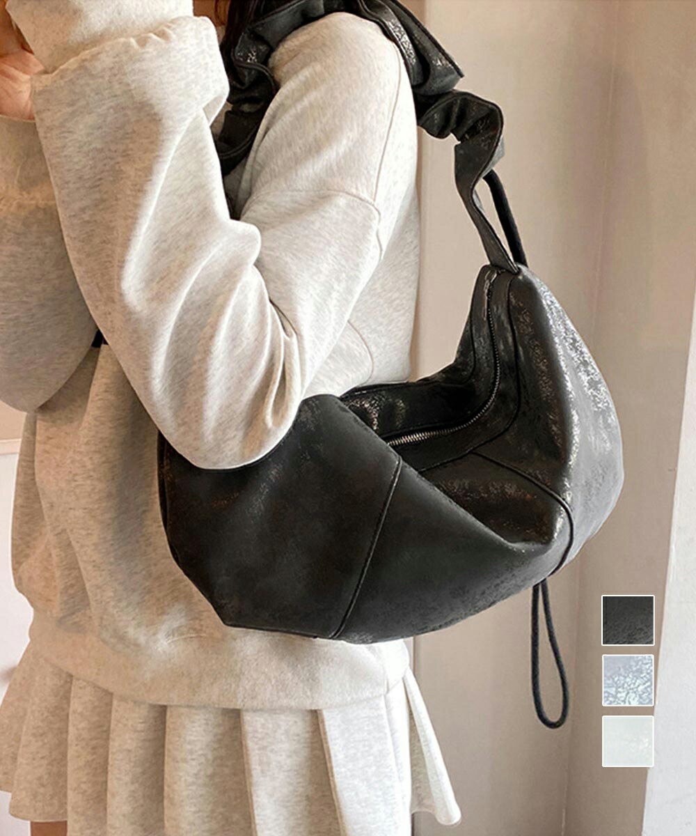 ★3色★チャコールグレー シルバー オフホワイト バッグ トート ハンドバッグ 韓国カジュアル鞄 肩掛けバッグ OL 通勤 通学 鞄 お出かけ デート 旅行 韓国風ファッション インスタ 撮影 アイドル★ギャザーバッグ レディース トートバッグ 韓国風 ワンサイズ★フリーダムsale