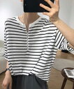 ★2色★ブラック ホワイト トップス カットソー ストライプ ビッグTシャツ 大人可愛いTシャツ カジュアル OL 通勤 通学 卒業式 入学式 お出かけ デート インスタ 撮影 アイドル★ボーダー柄tシャツ レディース 半袖夏服トップス 春夏 韓国風 ワンサイズ★フリーダムsale