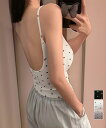 ★3色★ブラック グレー ホワイト キャミソール カットソー セクシーキャミ キャミ ランジェリー カジュアル OL 通勤 通学 旅行 お出かけ 韓国ファッション インスタ 撮影 アイドル★背中開きキャミソール カップ付きドット柄 レディース 韓国風 ワンサイズ★フリーダム sale(4)