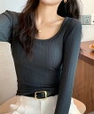 ★M〜L★7色★ブラック ホワイト ベージュ チャコールグレー カーキ グリーン グレー Tシャツ インナー 長袖 カットソー 長袖カットソー OL 通勤 通学...