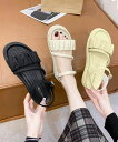 ★22.5cm〜25.0cm★3色★ブラック アイボリー クリーム サンダル 厚底 靴美脚 韓国風サンダル リゾート お出かけ 旅行 海 浜辺 プール インスタ...