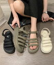 ★22.5cm(35)〜25.0cm(40)★3色★ブラック アイボリー カーキ サンダル 厚底 靴美脚 歩きやすい OL 通勤 通学 お出かけ 韓国風サンダル...