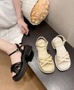 ★22.5cm〜25.0cm★3色★ブラック アイボリー クリーム サンダル 厚底 靴美脚 韓国風サンダル リゾート お出かけ 旅行 海 浜辺 プール インスタ...
