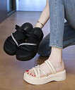 ★22.5cm~24.5cm★2色★ブラック アイボリー サンダル 厚底 靴 くつ 厚底 靴 美脚 リゾート お出かけ 旅行 韓国風ファッション インスタ 撮影 アイドル★厚底サンダル クロスストラップ夏靴 軽量 夏夏靴 レディース夏 美脚 韓国風 22.5 23 23.5 24 24.5 cm★フリーダムsale