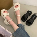 ★22.5cm〜25.0cm★2色★ブラック アイボリー サンダル 軽量サンダル 厚底 靴 くつ 厚底 靴 美脚 お出かけ 旅行 インスタ 撮影 アイドル★厚底...
